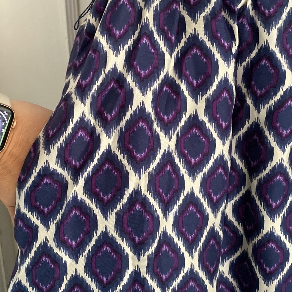 Elizabeth McKay New York Silk Fit and Flare Ikat Pattern Dress - size 6 - Picture 7 of 12